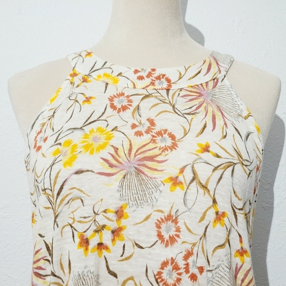 Joie 100% Linen Floral Sleeveless Top Size Large Boho Chic Lightweight Blouse - Picture 2 of 10